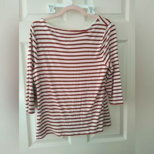 White and Copper Striped Shirt